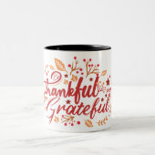 dankbar und dankbar sein zweifarbige tasse (Mittel)