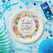 Dankbar und dankbar Wasserfarbenkürbis Herbst Pappteller (Party)