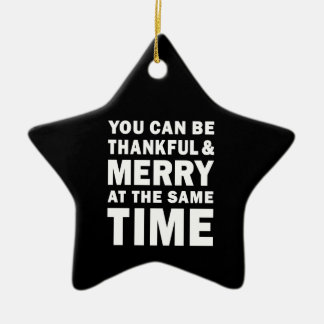 Dankbar und Fröhlich Moderne Weihnachten Schwarzer Keramik Ornament