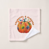 Dankbar und gesegnet Autumn Pumpkin Badhandtuch Set (Waschlappen)