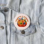 Dankbar und gesegnet Autumn Pumpkin Button (Beispiel)