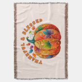 Dankbar und gesegnet Autumn Pumpkin Decke (Vorderseite Vertikal)