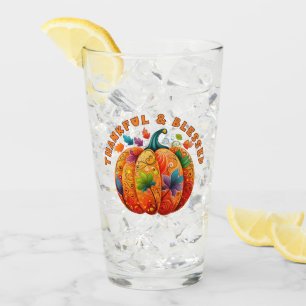 Dankbar und gesegnet Autumn Pumpkin Glas