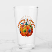 Dankbar und gesegnet Autumn Pumpkin Glas (Vorderseite)