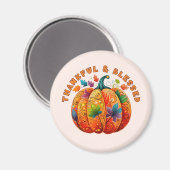 Dankbar und gesegnet Autumn Pumpkin Magnet (Vorderseite/Rückseite)