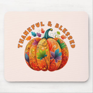 Dankbar und gesegnet Autumn Pumpkin Mousepad