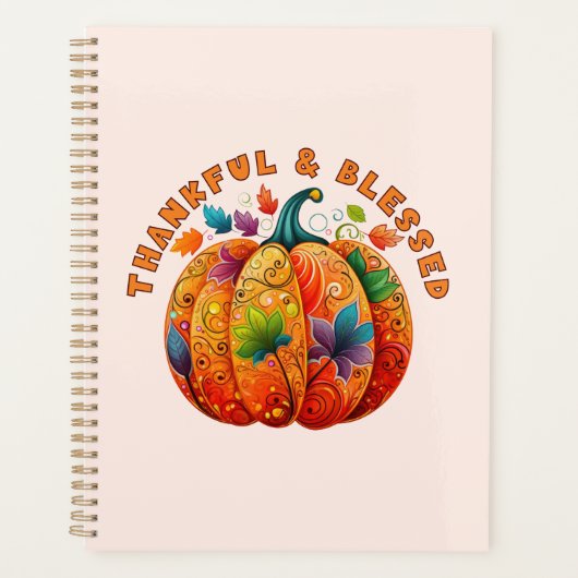 Dankbar und gesegnet Autumn Pumpkin Planer (Vorderseite)