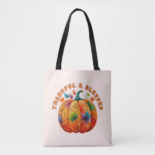 Dankbar und gesegnet Autumn Pumpkin Tasche