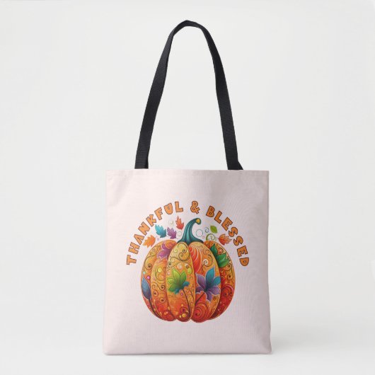 Dankbar und gesegnet Autumn Pumpkin Tasche (Vorderseite)