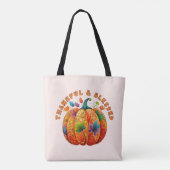 Dankbar und gesegnet Autumn Pumpkin Tasche (Rückseite)