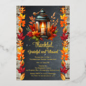 Dankbar und gesegnet Erntedank Dinner Folieneinladung (Vorderseite)