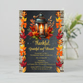 Dankbar und gesegnet Erntedank Dinner Folieneinladung (Stehend vorne)