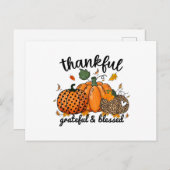 Dankbar und gesegnet feiertagspostkarte (Vorne/Hinten)