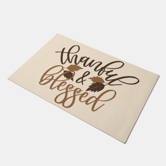 Dankbar und gesegnet fußmatte (Schrägansicht)