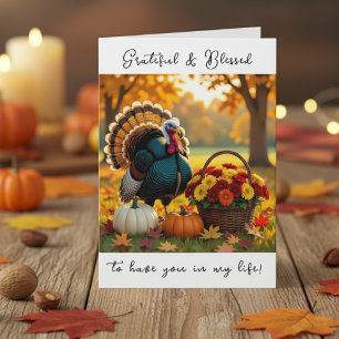 Dankbar und gesegnet   Happy Thanksgiving Karte