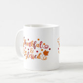 Dankbar und gesegnet kaffeetasse (Vorderseite Links)