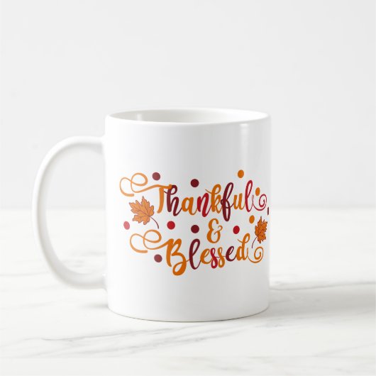 Dankbar und gesegnet kaffeetasse (Links)