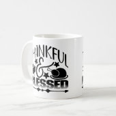 Dankbar und gesegnet kaffeetasse (Vorderseite Links)