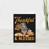 dankbar und gesegnet Kürbispferd Fall danksgivi Karte (Vorderseite)