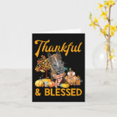 dankbar und gesegnet Kürbispferd Fall danksgivi Karte (Gelbe Blume)