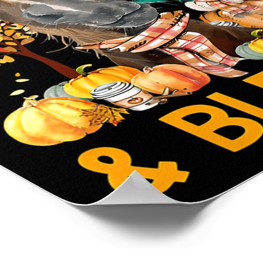 dankbar und gesegnet Kürbispferd Fall danksgivi Poster (Ecke)