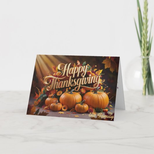 Dankbar und gesegnet mit Pumpkin Harvest Feiertagskarte (Vorderseite)