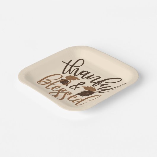 Dankbar und gesegnet pappteller (Gewinkelt)