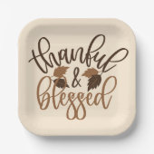 Dankbar und gesegnet pappteller (Vorderseite)