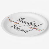 Dankbar und gesegnet pappteller (Schrägansicht)