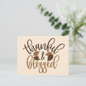 Dankbar und gesegnet postkarte (Stehend Vorderseite)