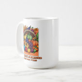 Dankbar und gesegnet - Psalmen 100:4 Vibes Kaffeetasse (Vorderseite Links)