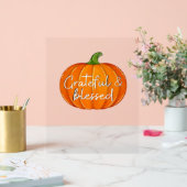 Dankbar und gesegnet - Pumpkin Fall Erntedank Acrylschild (Hochzeit)