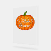 Dankbar und gesegnet - Pumpkin Fall Erntedank Acrylschild (Winkel)