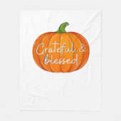 Dankbar und gesegnet - Pumpkin Fall Erntedank Fleecedecke (Vorderseite)