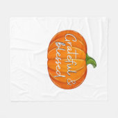 Dankbar und gesegnet - Pumpkin Fall Erntedank Fleecedecke (Vorderseite (Horizontal))