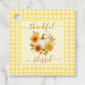 Dankbar und gesegnet Pumpkin | Fall Erntedank Geschenkanhänger (Vorderseite)