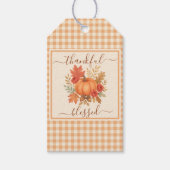 Dankbar und gesegnet Pumpkin | Fall Erntedank Geschenkanhänger (Vorderseite)