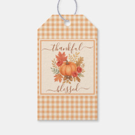 Dankbar und gesegnet Pumpkin | Fall Erntedank Geschenkanhänger