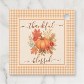 Dankbar und gesegnet Pumpkin | Fall Erntedank Geschenkanhänger (Rückseite)