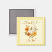 Dankbar und gesegnet Pumpkin | Fall Erntedank Magnet (Vorderseite/Rückseite)