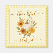 Dankbar und gesegnet Pumpkin | Fall Erntedank Magnet (Vorne)