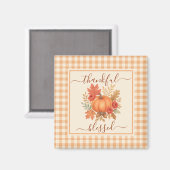 Dankbar und gesegnet Pumpkin | Fall Erntedank Magnet (Vorderseite/Rückseite)