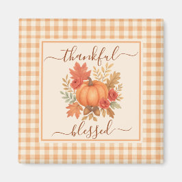 Dankbar und gesegnet Pumpkin | Fall Erntedank Magnet