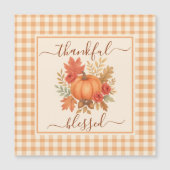 Dankbar und gesegnet Pumpkin | Fall Erntedank Magnetkarte (Vorderseite)