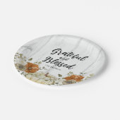 Dankbar und gesegnet Pumpkin Fall Erntedank Pappteller (Schrägansicht)