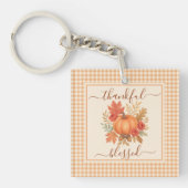 Dankbar und gesegnet Pumpkin | Fall Erntedank Schlüsselanhänger (Vorderseite)