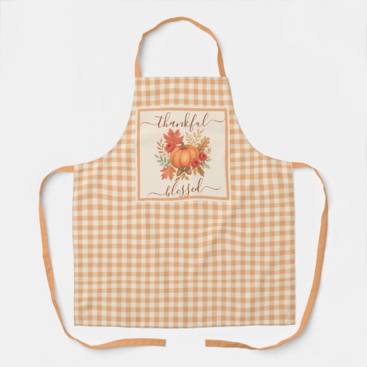 Dankbar und gesegnet Pumpkin | Fall Erntedank Schürze (Vorderseite)
