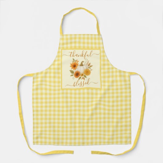 Dankbar und gesegnet Pumpkin | Fall Erntedank Schürze (Vorderseite)