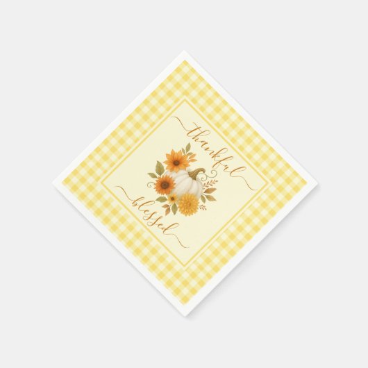 Dankbar und gesegnet Pumpkin | Fall Erntedank Serviette (Ecke)