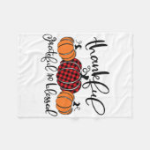 Dankbar und gesegnet Pumpkin Fall Thanksg Fleecedecke (Vorderseite (Horizontal))